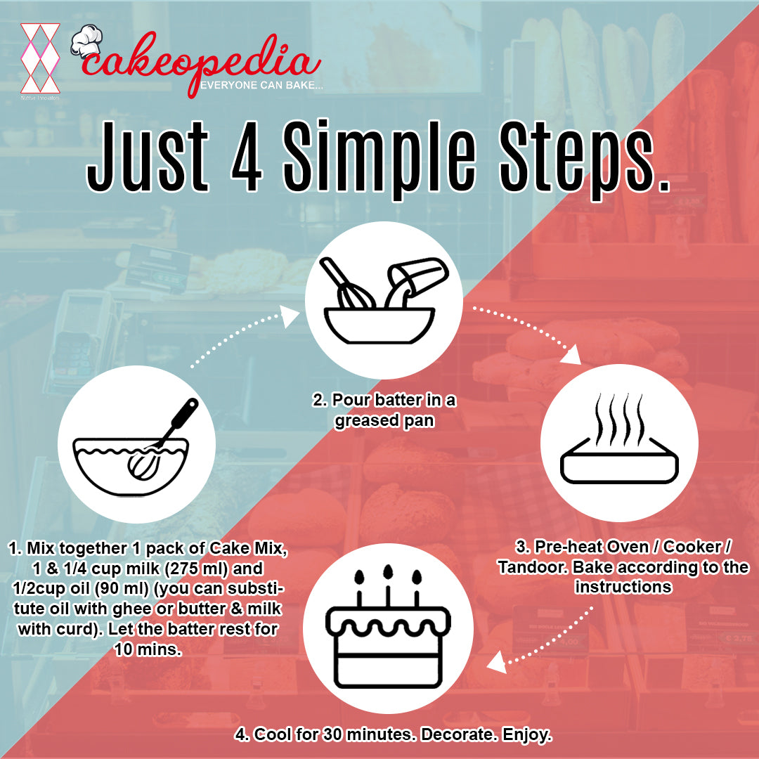 Recipe for oats cake with cakeopedia cake mix. 